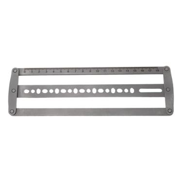 Imagem de oshhni Régua auxiliar de posicionamento de cinto, estêncil de posição de furo final, furador de cinto, modelos de extremidade faça você mesmo, régua, Redondo