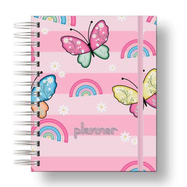Imagem de Planner Uau 2024 Cores Rosa bBorboletas, Para palnejamento Anual, Organização Diaria.