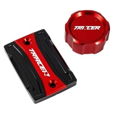 Imagem de Tampa do reservatório de fluido de freio dianteiro traseiro compatível com Tracer 900 7 700 GT 7gt 900gt 700gt 7/gt Tracer MT09 MT07 (tampas-vermelhas)