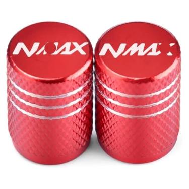 Imagem de Tampas de haste de válvula de pneu de roda de alumínio CNC Capas herméticas acessórios de motocicleta compatíveis com Y&AMAHA NMAX 155 125 NMAX155 NMAX125 NMAX150 (vermelho 1 par)