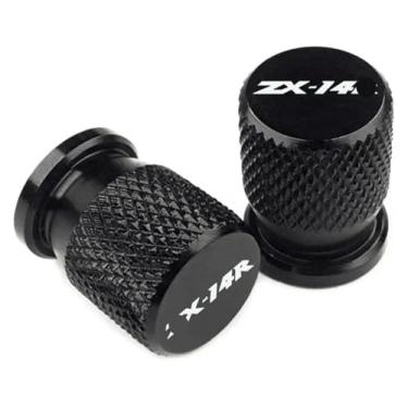 Imagem de Válvula de pneu CNC de alumínio para motocicleta, núcleo de porta de ar, tampas, tampas, acessórios de plugue compatíveis com Ninja ZX14R ZX 14R 2012-2022 (preto)