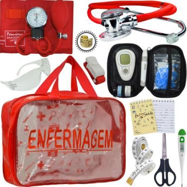 Imagem de Kit Enfermagem + Aparelho Medidor Glicose Completo Premium - Love Saud