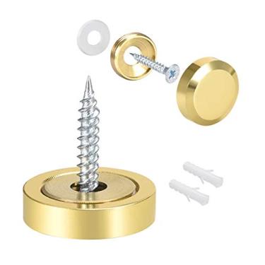 Imagem de Uxcell Espelho Parafuso Decorativo Capa Unha, 22mm, Gold