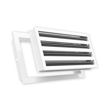 Imagem de Grade CA de design moderno 40,6 x 20,3 cm - Alumínio branco - Saída de ar - Difusor de slot linear - Grade de registro para aquecimento e resfriamento - Compatível com registros de teto, parede ou