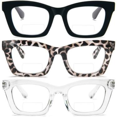 Imagem de Pacote de 3 óculos de leitura bifocais REAVEE para mulheres e homens 1