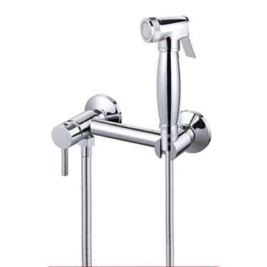 Imagem de CUTPOIY Kit de pulverizador de bidê para vaso sanitário cromado de função única pulverizador portátil kit de pulverizador de torneira para vaso sanitário, mangueira de chuveiro, 15 cm (mangueira de