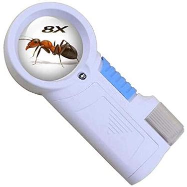 Imagem de KAYNO Lupas, lupa com luz, lupa de mão brilhante iluminada, lente de ampliação 8X leve, fácil de usar para idosos, readihobby artesanato, escritório