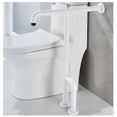 Imagem de Barra de apoio para vaso sanitário, barra dobrável para vaso sanitário, suporte de segurança montado na parede com pernas, suporte de banheiro e chuveiro para idosos