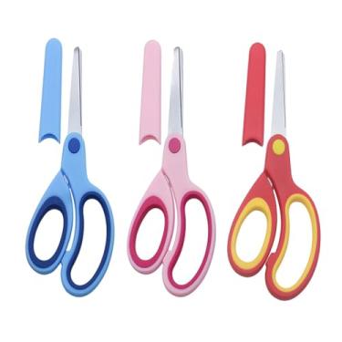Imagem de Colaxi Tesoura profissional para canhotos de 3 peças, aço inoxidável, para crianças, fácil manuseio, tesoura para canhotos, para costura, corte de tecido