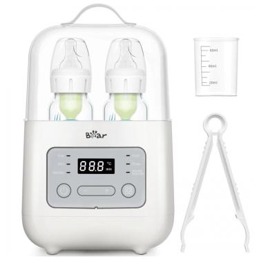 Imagem de Aquecedor de Mamadeira Bear, Aquecedor Duplo para Garrafas de Bebê, Leite Materno e Comida para Recém-Nascidos Gêmeos, com Controle de