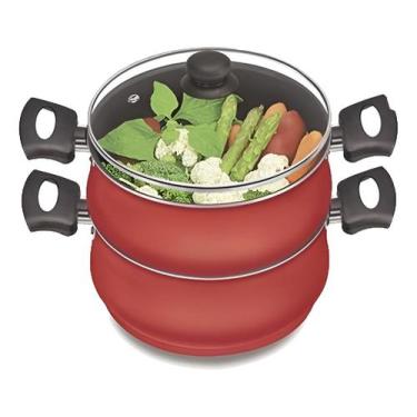 Imagem de Panela A Vapor Al Vapore Vermelha - Dona Chefa Cor Vermelho