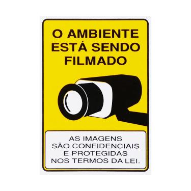 Imagem de Placa De Sinalização O Ambiente Está Sendo Filmado 15x20 Acesso - P-25/1 F9e