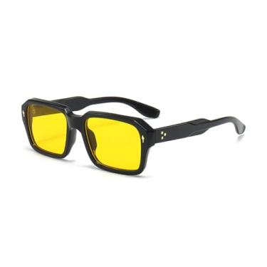 Imagem de VFDHN Óculos de sol com lentes vermelhas, feminino, vintage, rebites, transparente, gradiente, uv400, masculino, retangular (9)