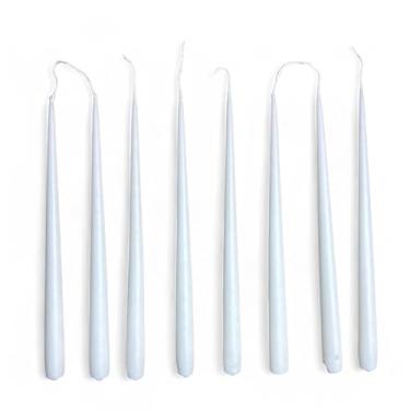 Imagem de Kit 8 Velas Cônicas Decorativas Branco 100% Parafina Duração 8h
