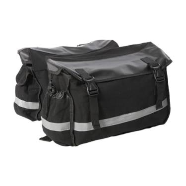 Imagem de menolana Alforje duplo, alforje para bicicleta, grande capacidade, versátil, bolsa de selim para bicicleta, bolsa traseira para bagageiro de bicicleta para, Preto