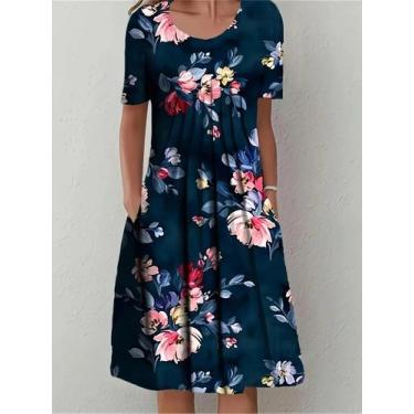 Imagem de Plus size moda elegante vestido feminino solto vestido casual feminino