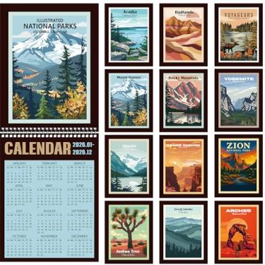 Imagem de Colarr Calendário de parede 2026, lindo design de obras de arte do parque nacional, 25,4 x 33 cm, calendários de parede grandes de 12 meses para casa ou escritório, calendários de 2026 para