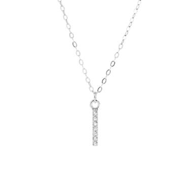 Imagem de 1 conjunto de letras banhadas a prata com colar de diamantes para mulheres, joia fina, presente para mamãe, 41+6cm, Cobre, Sem Pedra Preciosa