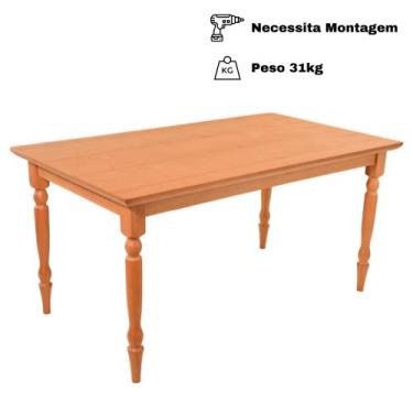 Imagem de Mesa Orlando em Madeira Maciça com Tampo Lâminado 160 - Fassina, Avelã
