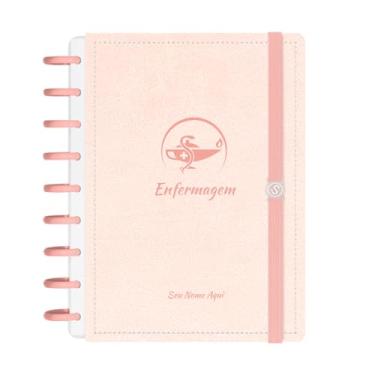 Imagem de Caderno De Disco Iscool Inteligente Personalizado 140 Folhas Profissões Couro Rosa Enfermagem Médio M+