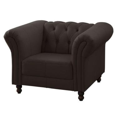 Imagem de Poltrona Decorativa Bérgamo Couro Marrom