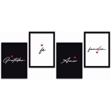 Imagem de Conjunto Quadros Decorativos 4 pçs MDF 30x40 Amor Familia 2