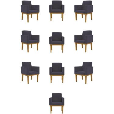 Imagem de Kit 10 Poltronas Decorativas Reforçada Courino Escritorio Cor:courino Cinza
