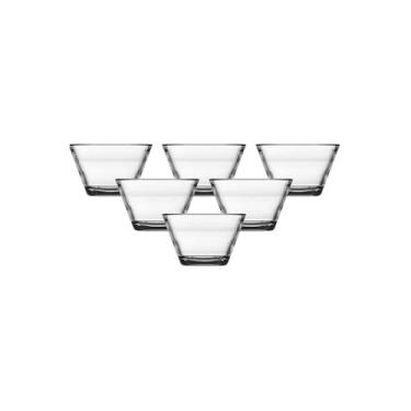 Imagem de Conjunto de 6 Bowls Lucy em Vidro Transparente, 300ml, 6,5cm x 10,5cm, para Saladas, Sobremesas e Petiscos
