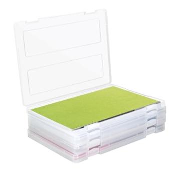 Imagem de Caixa de armazenamento de fotos, serve para fotos de 20,3 x 25,4 cm, organizador de papel A4 de plástico grande com tampa e trava de encaixe, recipientes de armazenamento de fotos para proteger álbuns
