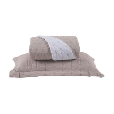 Imagem de Cobre Leito 2 Peças Solteiro Percal 200 Fios Cristal 100% Poliéster - Avelã