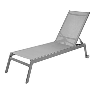 Imagem de Espreguiçadeira área Externa Itaguá Rivatti Em Alumínio Com Tela Mesh Grafite Com Rodas