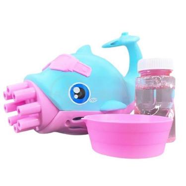 Imagem de Golfinho Bolhudo Bolhas Sabão Criança Infantil Azul E Rosa 4