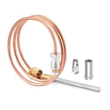 Imagem de Termopar Cq100a1013 de 61 cm para fornos a gás Resideo, caldeiras e aquecedores de água, termopar de aquecedor com adaptador de substituição para sistemas Honeywell de 30 milivolts