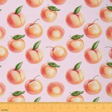 Imagem de Tecido pêssego por The Yard Kids Boys Girls Cute Fruit for Home DIY Project 2 Yard Kawaii pêssegos frescos estofados cadeiras decoração de quarto microfibra macia fruta