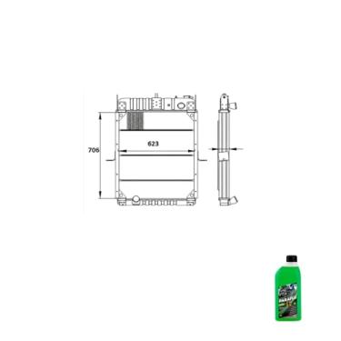 Imagem de Kit Radiador Ford Cargo 1215/1415/1422/1519/152 + Aditivo Radiador Paraflu Verde 1 Litro