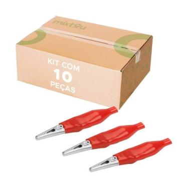 Imagem de Kit 10 Peq. Garra Jacaré Jacarezinho Isolada Vermelho (35Mm) - Green