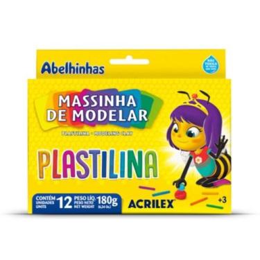 Imagem de Massinha de Modelar Acrilex Plastilina 180g 12 Cores