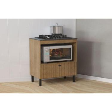 Imagem de Balcão de Cozinha p/ Cooktop c/ Tampo BL3315 c/ 1 Porta e 1 Nicho 75cm