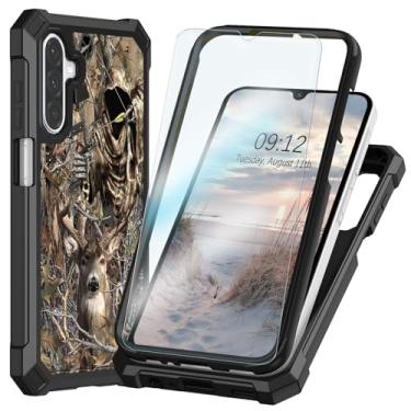 Imagem de Qindaiwen Capa para Samsung Galaxy A17 5G / Galaxy A26 5G com protetor de tela, proteção contra quedas de grau militar, capa de telefone TPU protetora híbrida à prova de choque de camada dupla