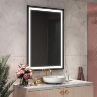 Imagem de Espelho de Parede com Luz de LED Touch Screen - Design Moderno e Elega