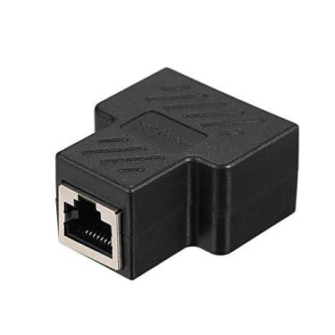 Imagem de Adaptador Divisor RJ45 Conector 1 para 2 Portas Femininas Cabos Ethernet LAN CAT 5 6 7 Tomada Hub PC Notebook Roteador Plugue Modular Anti-Interferência Transferência de Sinal Estável Compacto