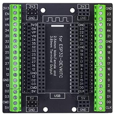Imagem de whiteeeen Para ESP32 Super Breakout Board 3,81 mm / 0,15" Terminal GPIO Placa de Expansão 3 Tipos Saídas para ESP32-DevKitC ESP-WROOM-32 Bloco PCB