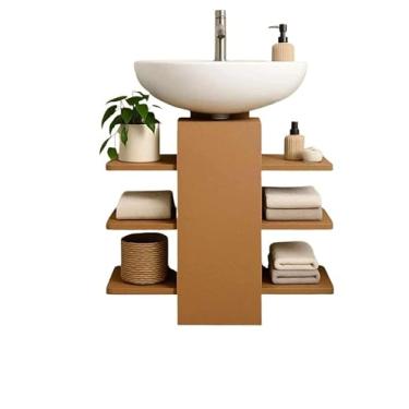 Imagem de Gabinete P/Pia De Coluna Rustico Madeira Resistente A Água(n/a&Sem furos,Natural)