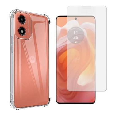 Imagem de Capa Capinha Case Silicone + Película Hidrogel Para Moto G04