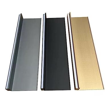 Imagem de uhyOHF Prateleiras de parede de alumínio com luz LED, prateleira de armazenamento de parede de liga de alumínio com luz LED iluminada integrada e transformador para prateleira de plantas (ouro - 50 x