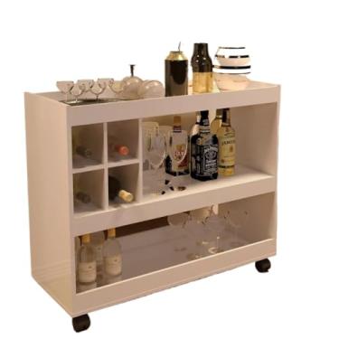 Imagem de Aparador De Sala De Estar Com ArmáRio Para Vinhos E RodíZios(Pérola)