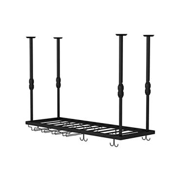 Imagem de GKPSSURV Rack de vinho de teto com suporte de vidro prateleiras de exibição de armazenamento de vinho para pendurar prateleira de vidro de champanhe suporte de garrafa de vinho para bar de cozinha