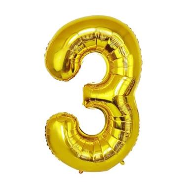 Imagem de Balão com número dourado de 101 cm para decoração de aniversário