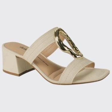 Imagem de Tamanco Feminina Salto Bloco Médio Tiras Bottons Dakota Y8942-Feminino