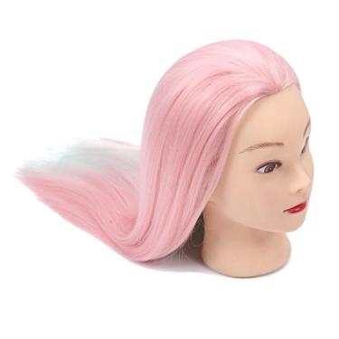 Imagem de Yinhing Cabeça de Manequim Profissional Com Cabelo para Trança, Estilo de Corte de Cabelo, Treinamento de Salão de Beleza, Cabelo Sintético de Alta Temperatura (vermelho claro duas cores)